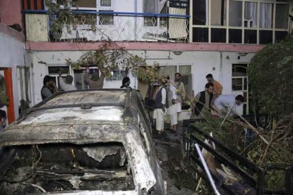 Afghans inspect damage of Ahmadi family house after U.S. drone strike in Kabul, Afghanistan
