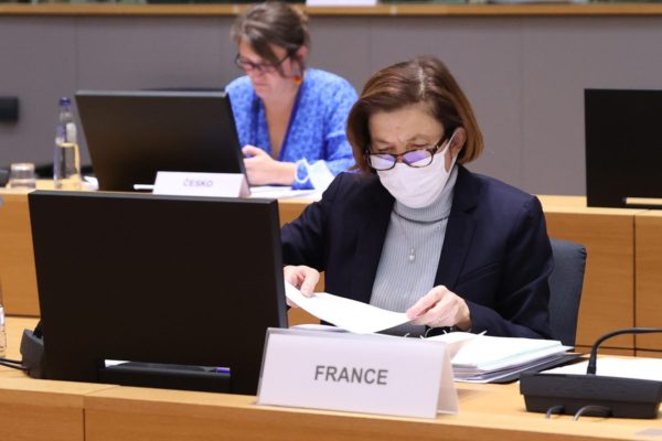 Defence Minister of France Florence Parly in Brussels, Belgium on November 16, 2021