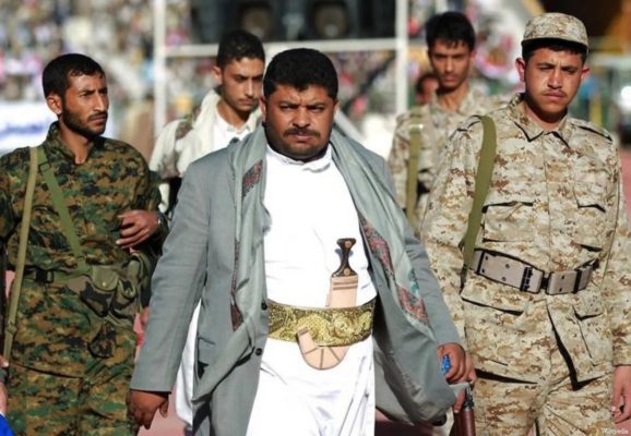 Mohammed Ali Al-Houthi (C) head of the Revolutionary Committees in Yemen