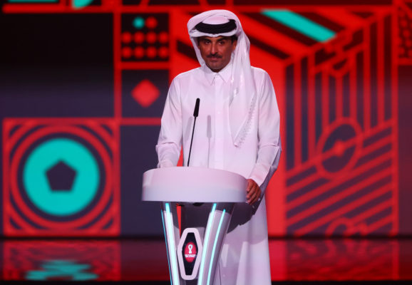 Emir of Qatar Sheikh Tamim bin Hamad al-Thani during the 2022 World Cup Draw